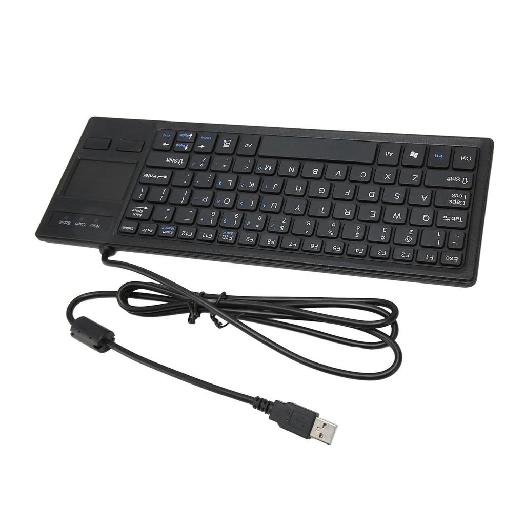 Akozon K 800 Keyboard with Touchpad, Wired, Ultra-Thin, Mini, Compact, with HUB Function, Thin USB Trackpad Combo