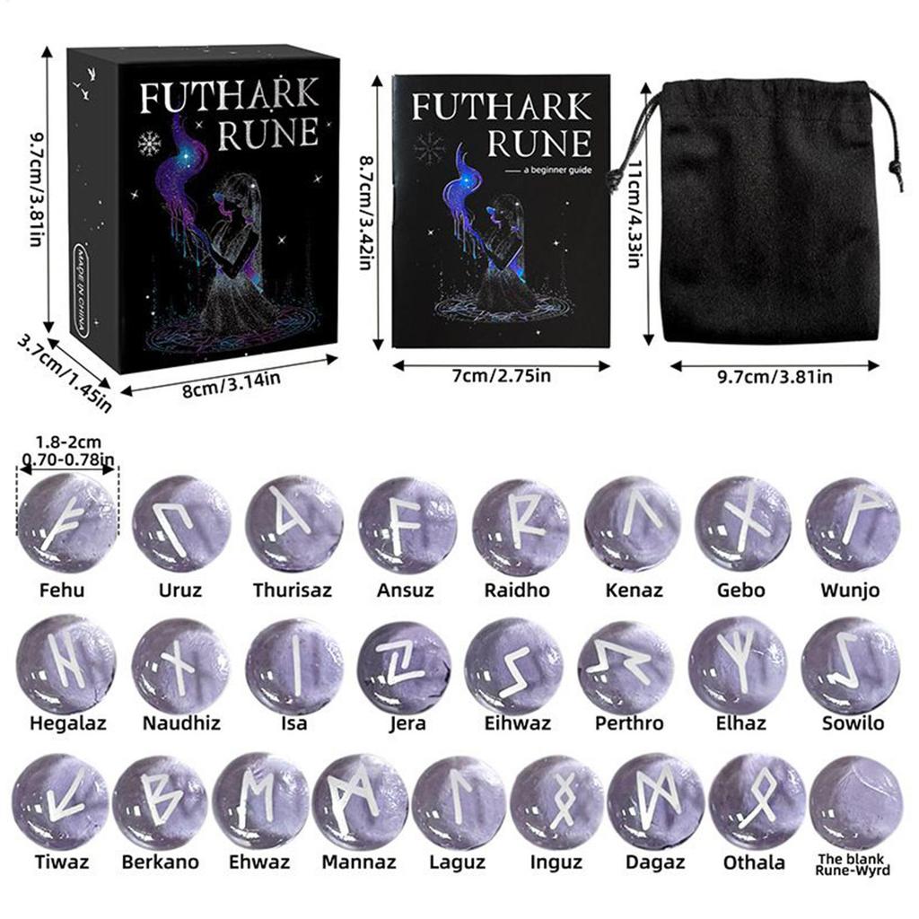 Runes Stones Set Spiritual Divination Tools With Guide Book Natural Stone Runes For Divination Meditation Men Women Boys Girls
