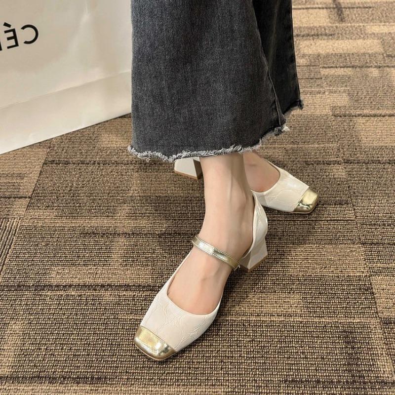 Chaussures Simples Polyvalentes pour Femmes Chaussures à Bout Carré et Décolleté Bas