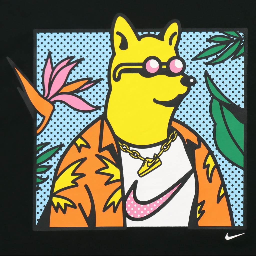 Nike Summer Sunglasses Shiba Inu Print Short Sleeve T-Shirt Men Tops Black DC2751-010