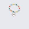 BONBEAU Mini Smile Water Pearl Beads Ring Mini Silver Flower Smile Banding Freshwater Pearl Bead Ring