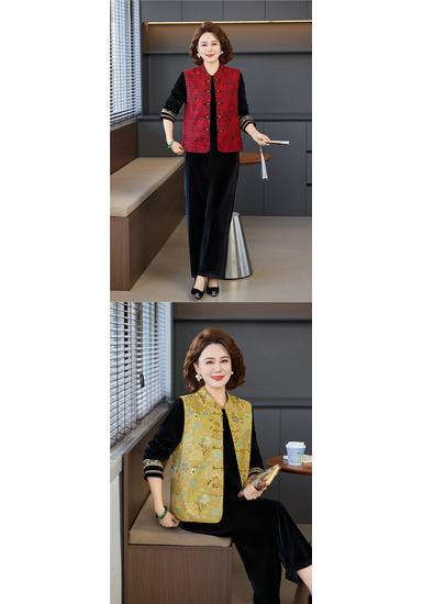 Mom's 2026 Spring Chinese-Style Vest Trio for Women 50+: Elegant, High-End Fashion for Seniors