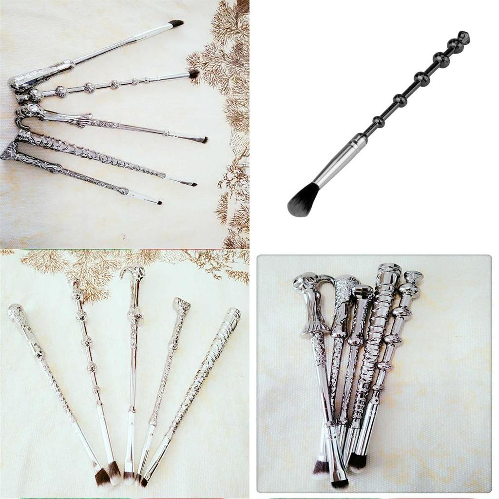 Harry Potter Magic Wand Makeup Brush With Aluminum Handle Portable Cosmetic Tool For Students