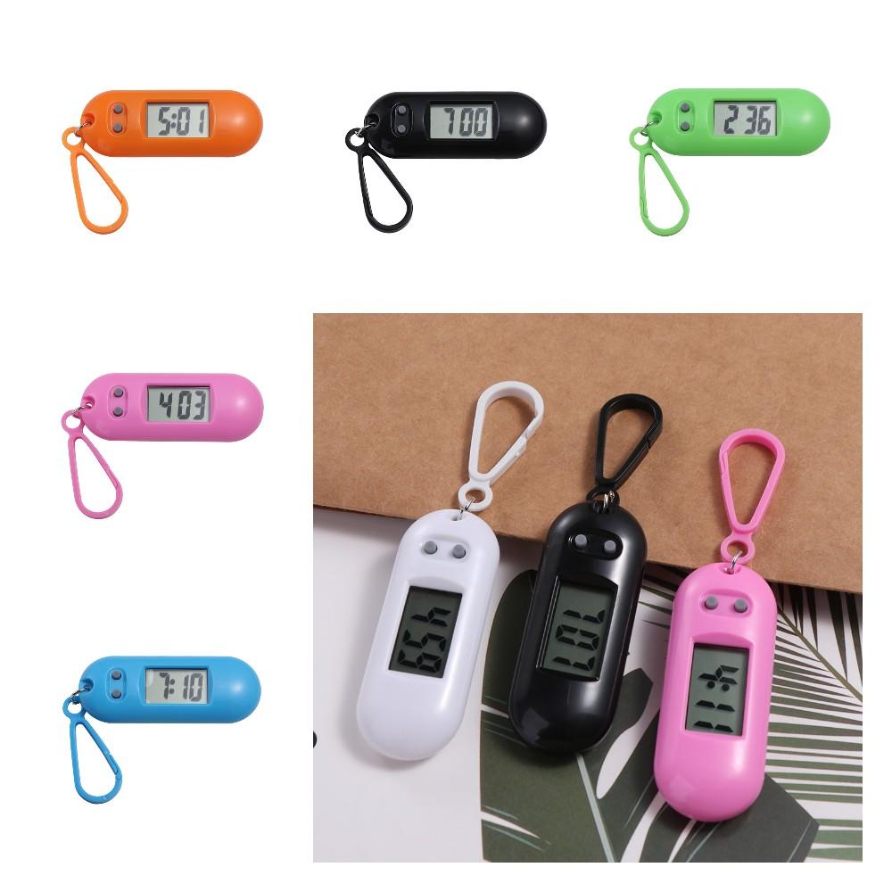 Key Display Digital Electronic Clock Keychain Oval Watch Mini LED Digital Clock Quiet Test