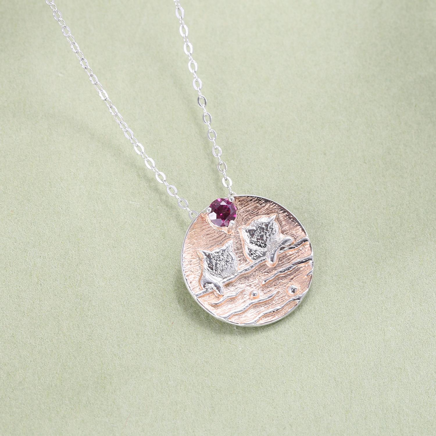 

Нишевый уникальный натуральный топаз, опал, розовый гранат, кулон из стерлингового серебра 925 пробы, круглый драгоценный камень, оригинальный дизайн, ожерелье