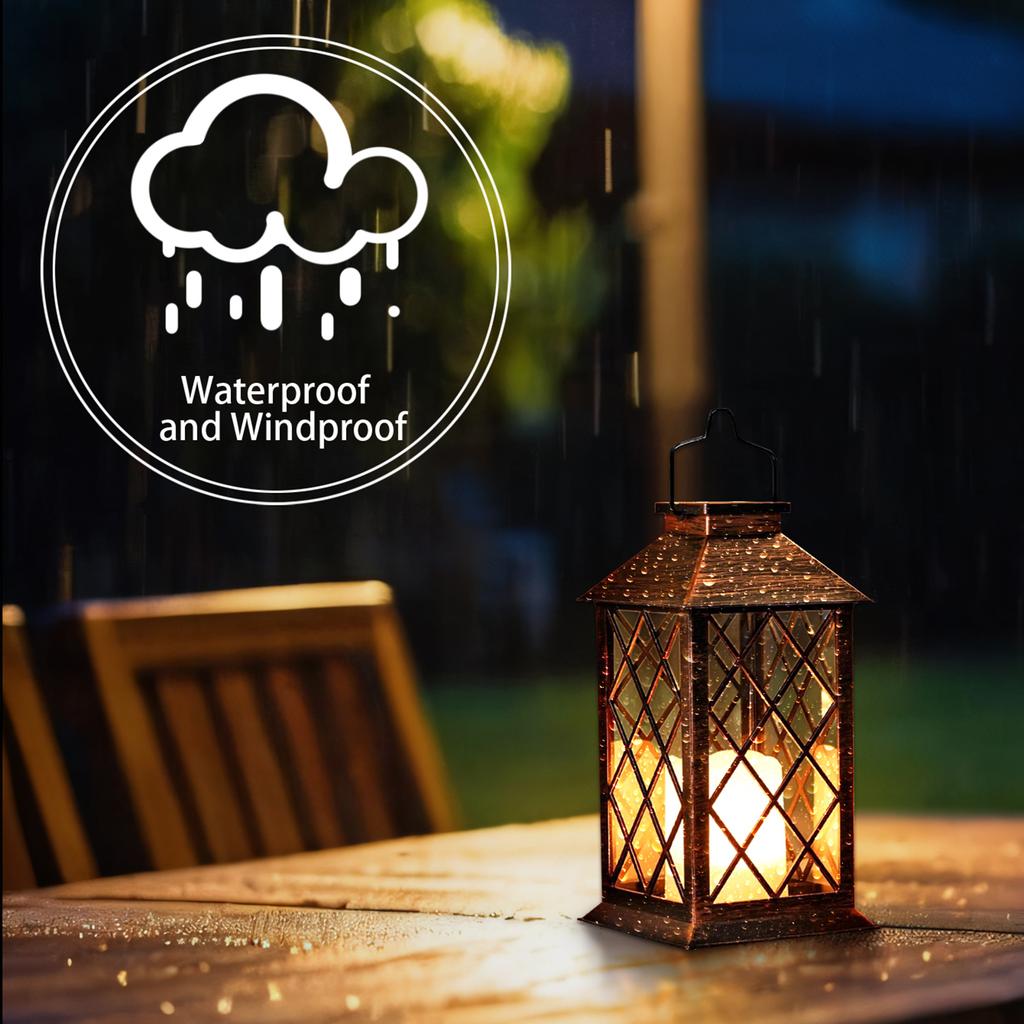1 Pc Solar Hanging Lamp Flickering Flameless Candle Waterproof LED Light For GardenTable Patio Lawn Outdoor Party Decorative