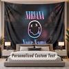 Custom Name Text Tapestry Nirvana Personalized Polyester Wall Tapestry For Bedroom And Room