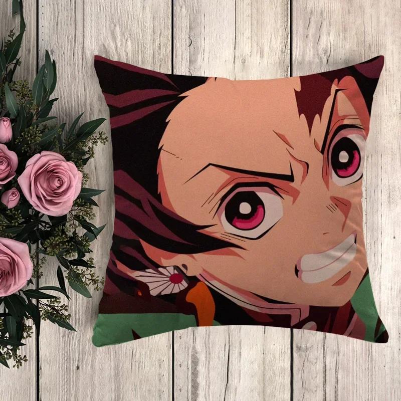 Kissen Demon Slayer Dekorative Kissenhülle Kissenbezug x Kissenbezüge Herbstdeko Sofakissen Bezüge für Bettkissen