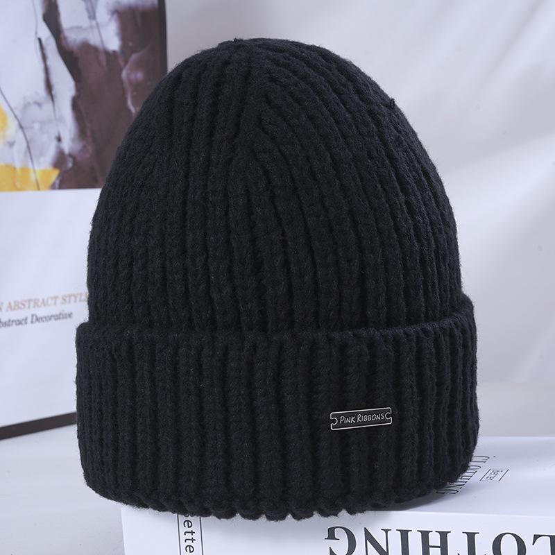 Women's Winter Warm Knitted Hat Korean Style Versatile Big Head Circumference Showing Face Small Windproof Ear Protection Wool Hat