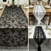 Yousheng French Lace Table Runner, Black & White Vintage Lace Runner for Coffee Table, Shoe Cabinet, Dining Table, Long Rectangular