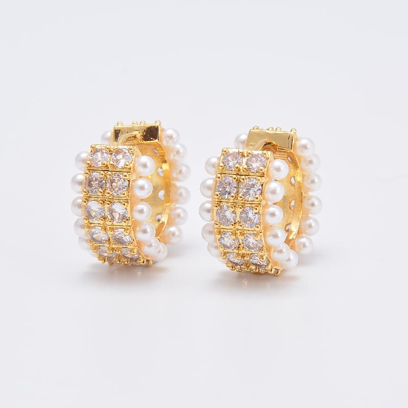 

HECHENG, Novel Pearl Bracelet Earrings for women shiny Zircon women Bracelet Fashion dinner elegant Zircon set wholesale