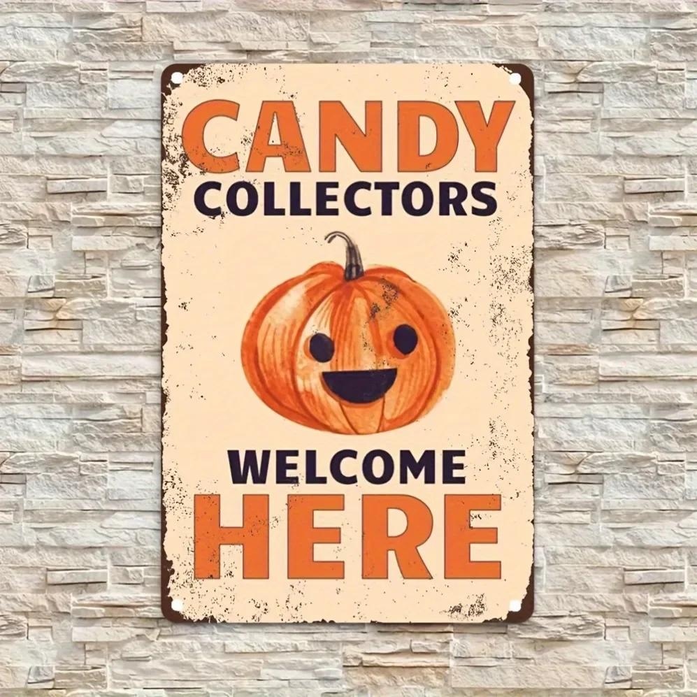 

2D Flat Vintage Pumpkin DesignText- Rustic Style Metal Plaque Suitable for HomeGarage Decoration Halloween decor 2D Flat 20x30cm