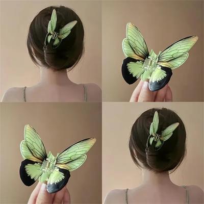 1 Simulated Butterfly Grab Clip Temperament Hairpin Coiffit Shark Clip High-grade Hair Accessories