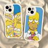 Animovaný telefonní kryt Simpsons pro dospělé pro iPhone 16 15 14 13 12 11 Pro Max Plus Kožený kryt