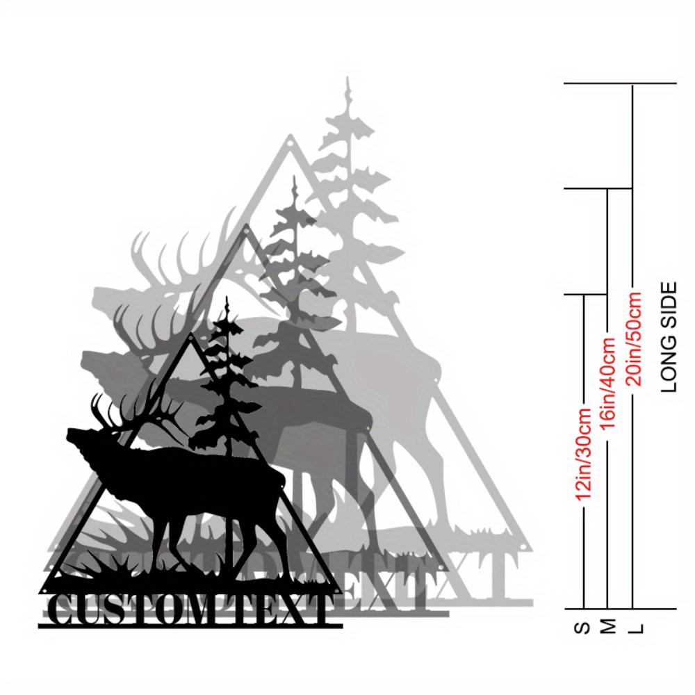 

Metal Moose Pine Tree Wall Art Black Personalized Nameplate Modern Home Decor Wilderness TYDZ002681-30cm