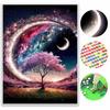 Diamond Painting Set  DIY 5D Full Diamond Cherry Blossom Moon Fantasy Landscape Crafts for Home Wall Decoration