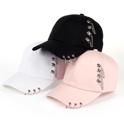Adult Casual Solid Adjustable Iron Ring Baseball Caps Snapback Cap Casquette Hats Fitted Casual Cap Hats