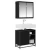 Bathroom Furniture Set 2 Pcs Black Oak Effect Wood Based Material