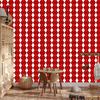 Red and white checkered wallpaper for living room and bedroom 50x1000