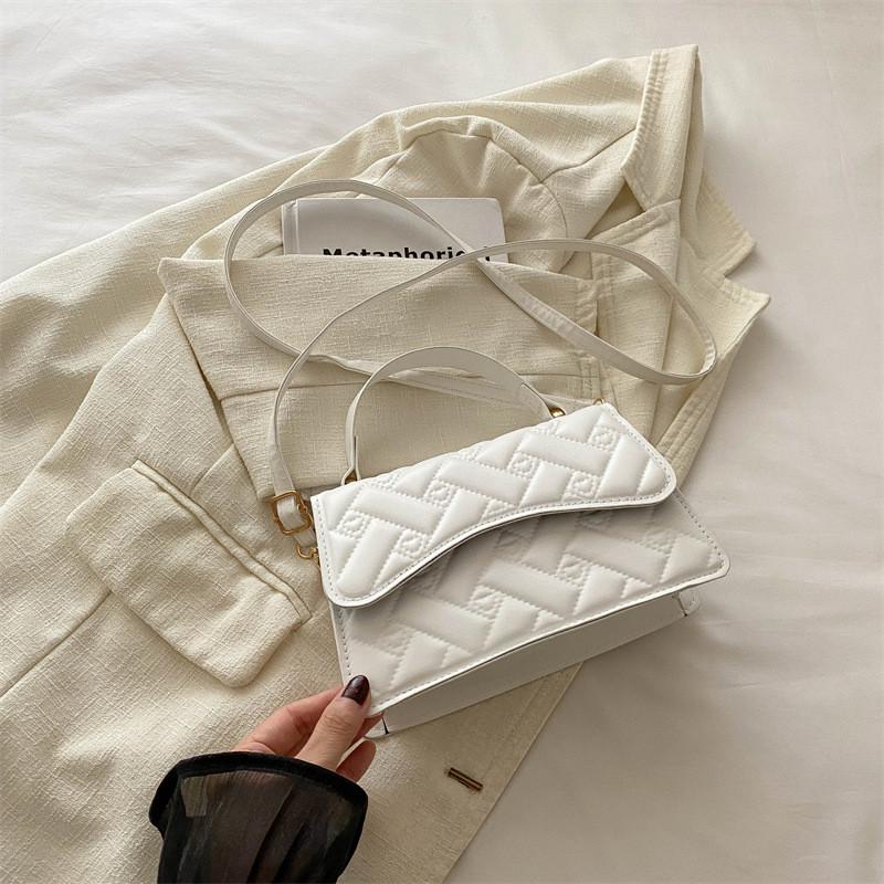 Fashionable Chic Small Square Bag Stylish Handbag Versatile Crossbody Bag In Black Khaki Pink And White