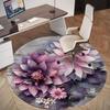 1 Stück runder Teppich mit Blumenmuster für das Büro, unter Bürostühlen, Schlafzimmer, Wohnzimmer, Heimdekoration, Teppich für das Büro -1110022