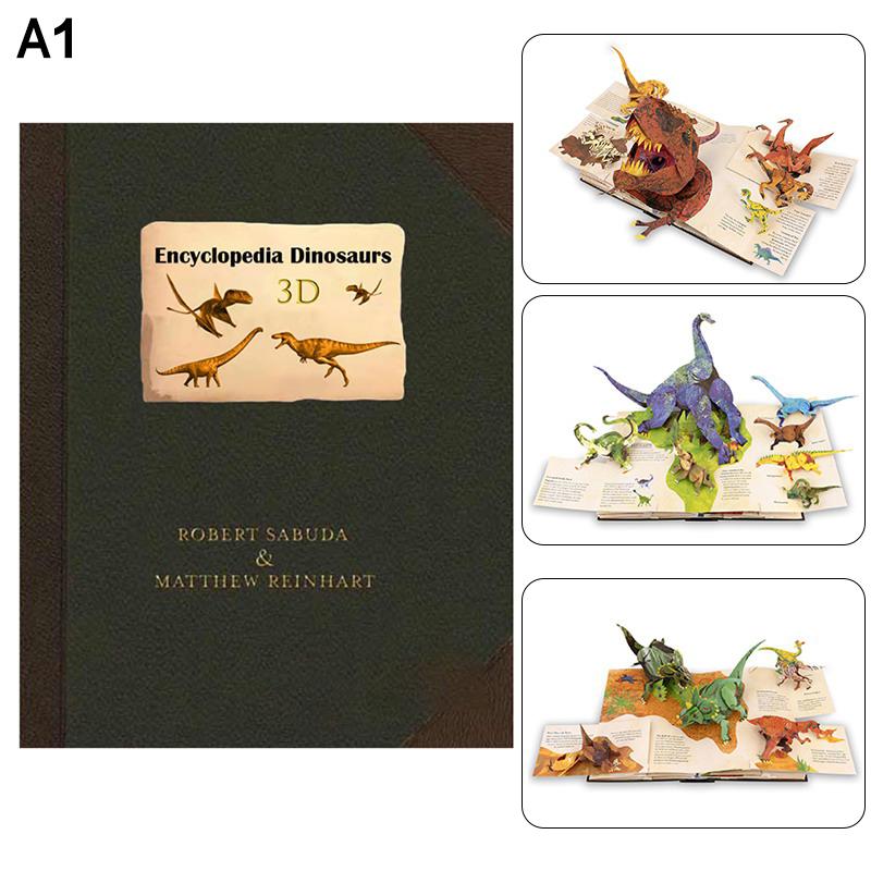

3D Encyclopedia Prehistorica Dinosaurs Marine Organism Folding Pop-Up Book Diverse Dinosaur Species Guide Perfect Gift A1
