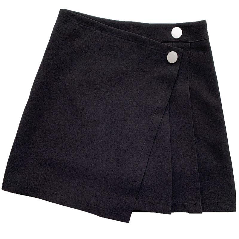 Half Skirt Female Spring Autumn Summer New High Waist Slimming Everything Irregular Short Skirt A-line Skirt Black Bag Hip Skirt