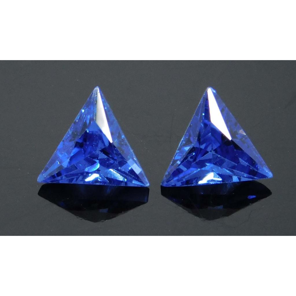 5x5 mm 2 Natural Blue Sapphire Trillion shape CERTIFIED Loose Gemstones Pair MULTTIQ111