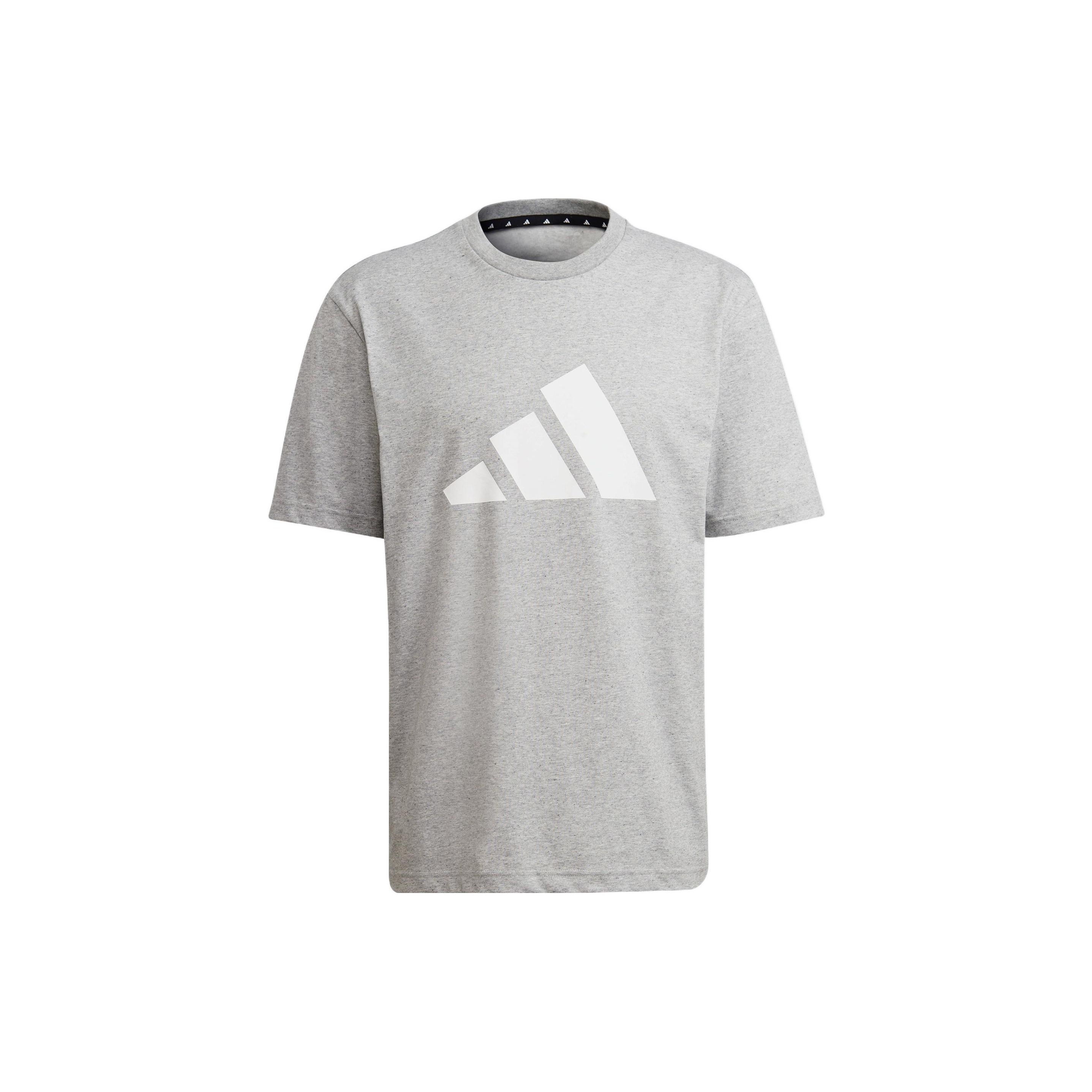 

Adidas Футболка с круглым вырезом и логотипом, мужская, серая HA7682 M