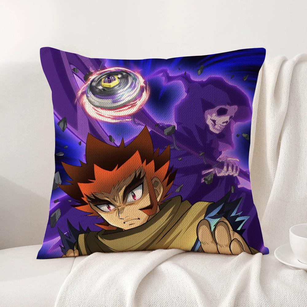 Hot Anime B-Beyblade Cushion Cover Summer Coolness Linen Fabric Double-Sided Printing Pillow Case Sofa Home Decor Gift