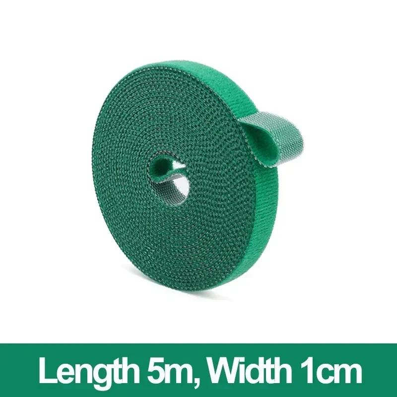 Garden Twine Bandage Plant Nylon Cable Tie Self Adhesive Green Adjustable Plants Hook Loop Support Reusable Fastener Tape Strips