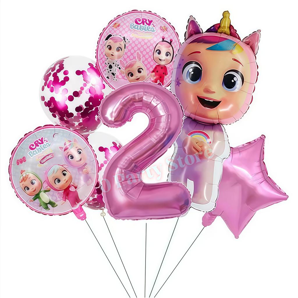 Cry Babiesed Birthday Party Decorations Tableware Plate Cup Balloon 1St Year Boy Girl Birthday Decor Baby Shower Supplies Gifts