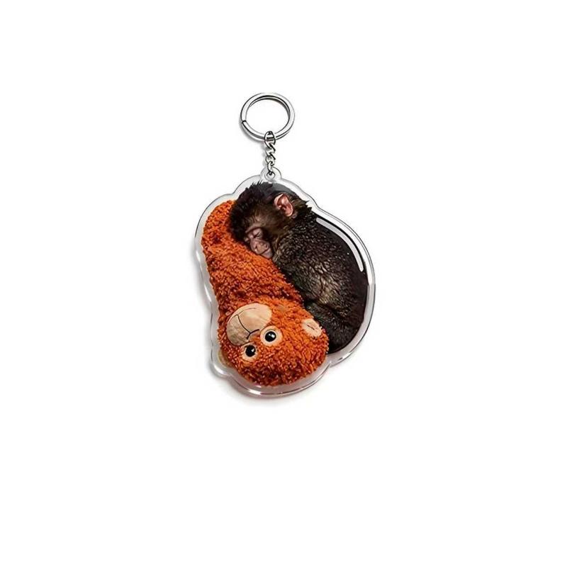 Punch The Monkey Plush Doll Keychain Cartoon Anime Toy Bag Pendant Colleague Desk Ornaments Gift