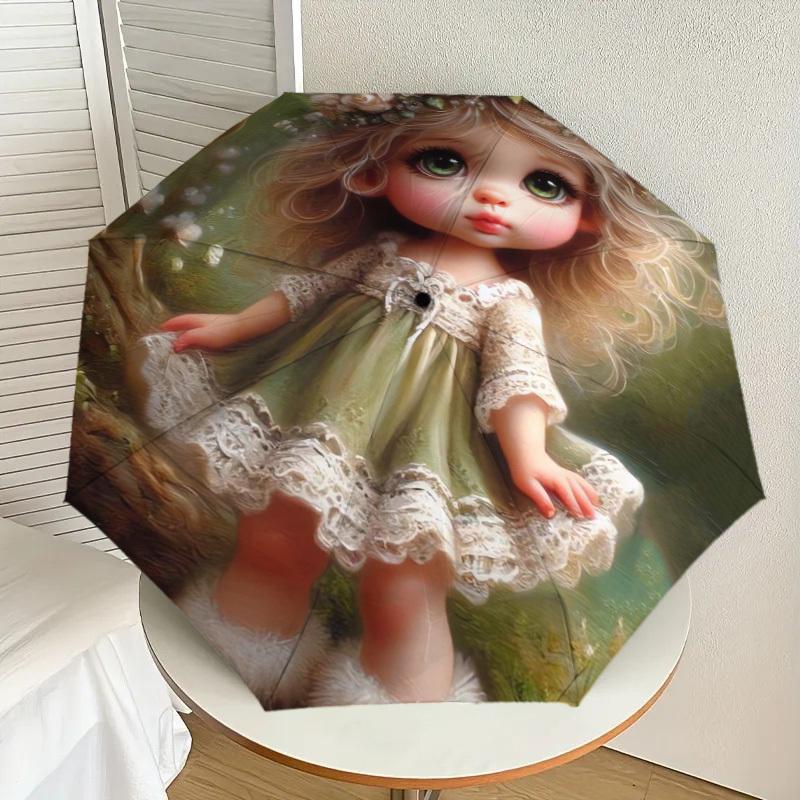 

1pc Enchanted Forest Fairy Doll Umbrella with Plastic Handle,Suitable for All Seasons Home Travel Outdoor UmbrellaDD380
