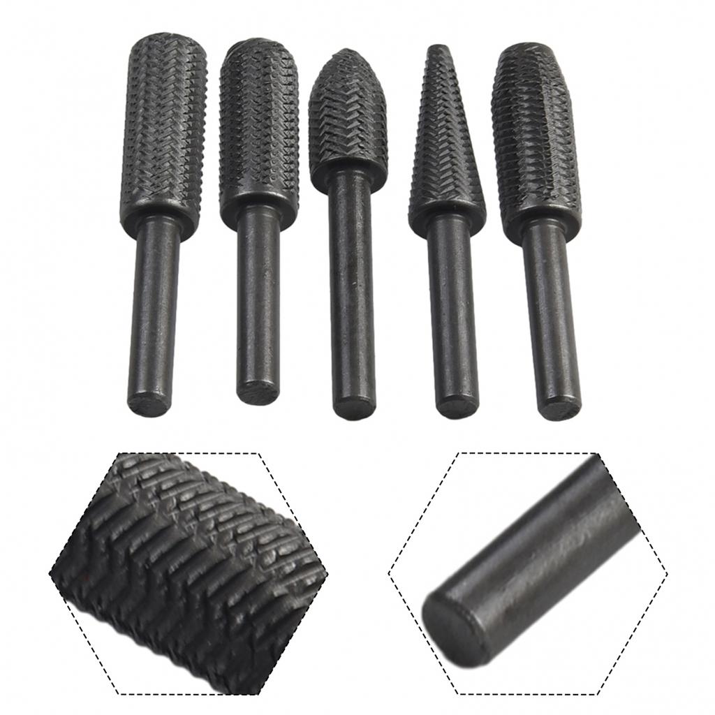 For Metal Derusting Rotary Rasp File 5Pcs Set Electric Grinding Home Garden