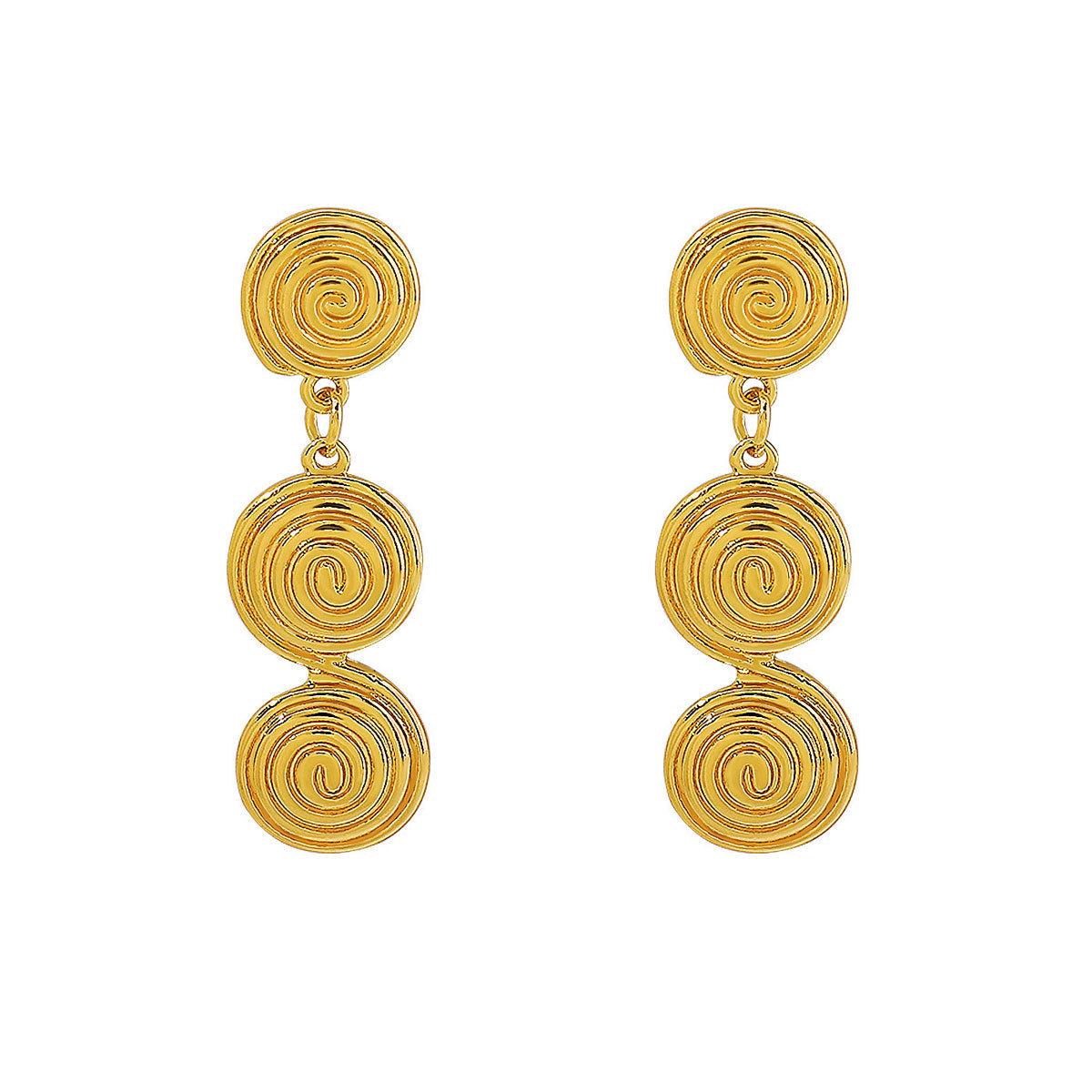 

St. Delan Light Luxury European & American Style Ribbed Earrings for Women - Mosquito Coil Studs