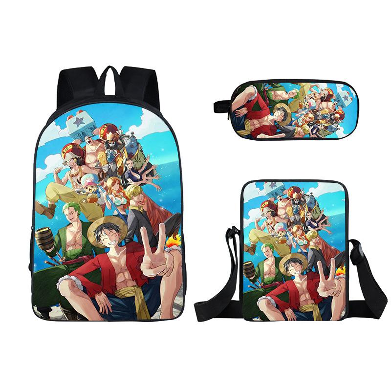 One Piece Anime-themed School Bag/backpack and Messenger Bag Set (three Pieces) 7514 KTB