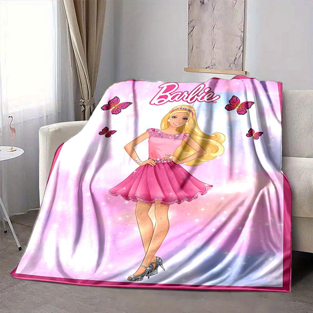 1pc Barbie Doll Flannel Throw Blanket Soft, Warm & Cozy for Couch, Bed, Office, and Travel Versatile All Season Gift, Christmas present