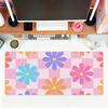 Pink Abstract Flower Retro Mouse Pad For Office Gaming And Keyboards Non-Slip Large Waterproof