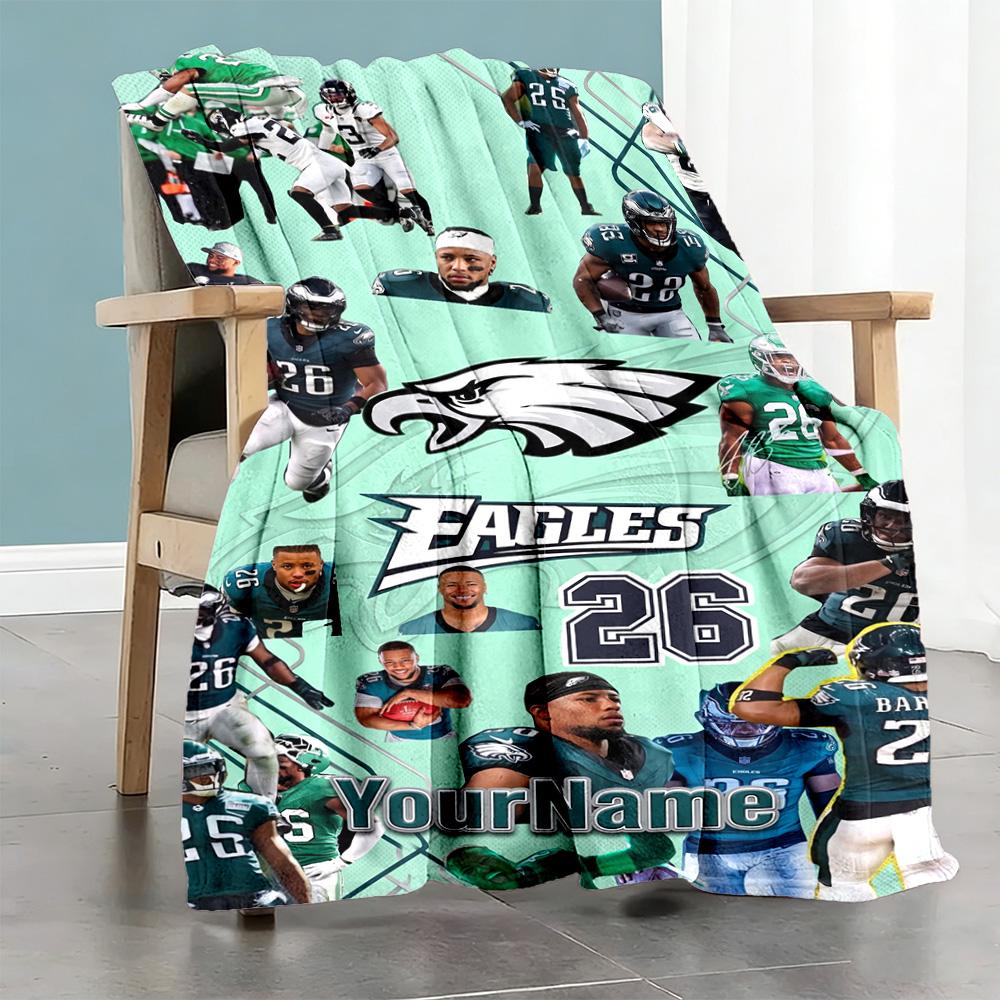 Philadelphia Eagles Customize Your Name Blanket Gift Customizable Blanket Soft Cozy Versatile For Picnics Chair Office Chair Office
