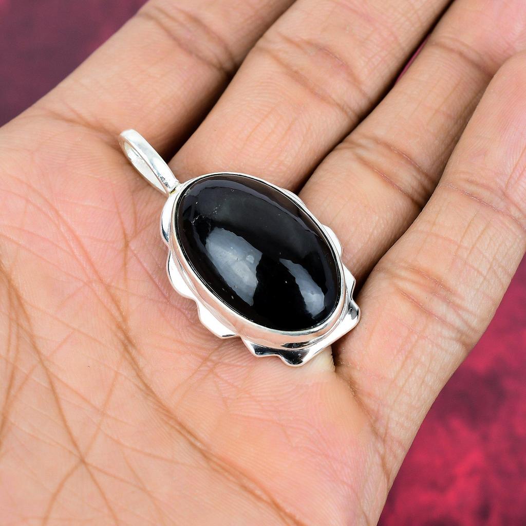 Obsidianauge 925 Sterling Silber Anhänger, handgefertigter Edelstein Anhänger Schmuck, Geschenke für Frau Brandneuer Anhänger