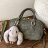 Bag Women's Handheld Winter New Simple Small Square Bag Bowling One Shoulder Retro Fashion Messenger Bag