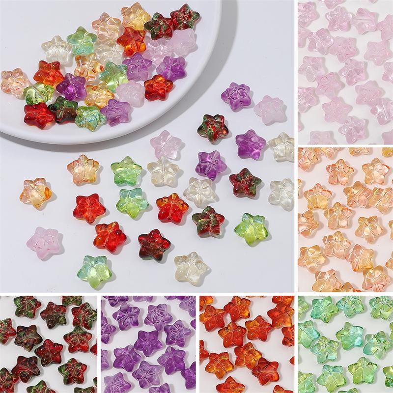 10pcs 15mm Crystal Glass Star Bow Beads Charm for Earring Necklace Bracelet DIY Jewelry Making Accessories