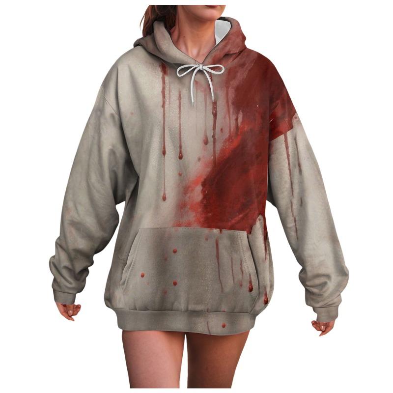 

Весенне-осенняя мода Женская толстовка Кровавые буквы 3D принт Толстовки Уличный повседневный Девушка Свитшот Женский оверсайз Топ Одежда 100