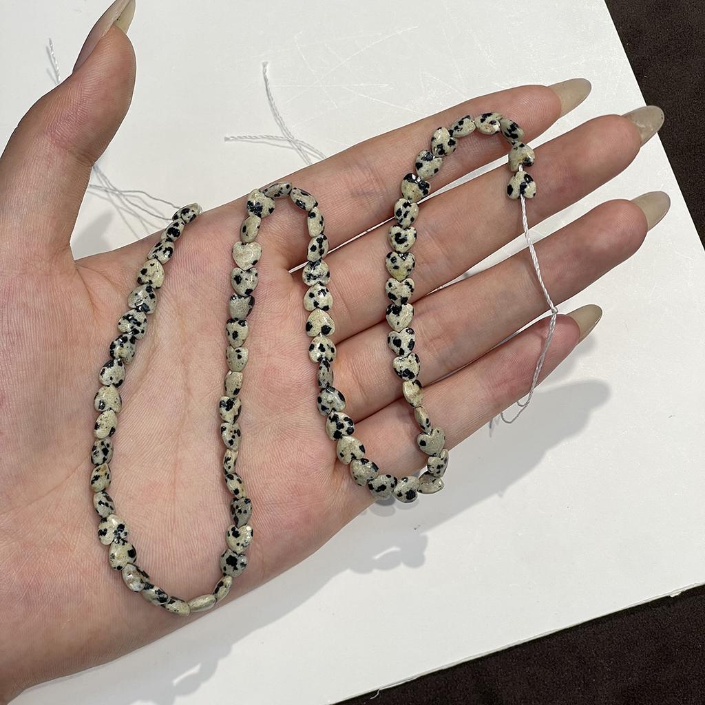 1 Strand Natural Stone Heart Beads 6.5×6.5mm, 38cm Loose Heart Beads For DIY Bracelet Necklace Jewelry Making