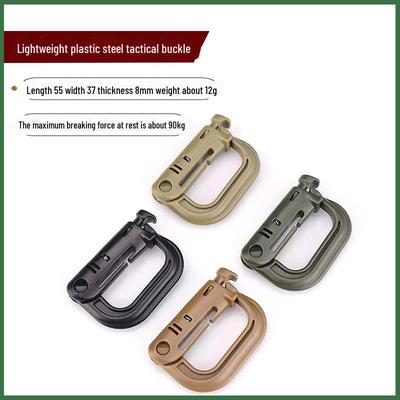 Moschettone tattico leggero tipo D: Plastica-Acciaio Accessorio Rapido per Alpinismo e Zaino (ITW GRIMLOC)