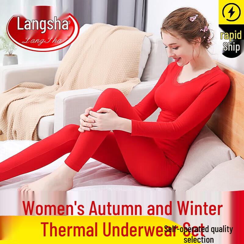 

Lonsa Women s Slim-Fit Thermal Underwear Set One Size (fits Height 160-170cm, Weight 40-65kg)