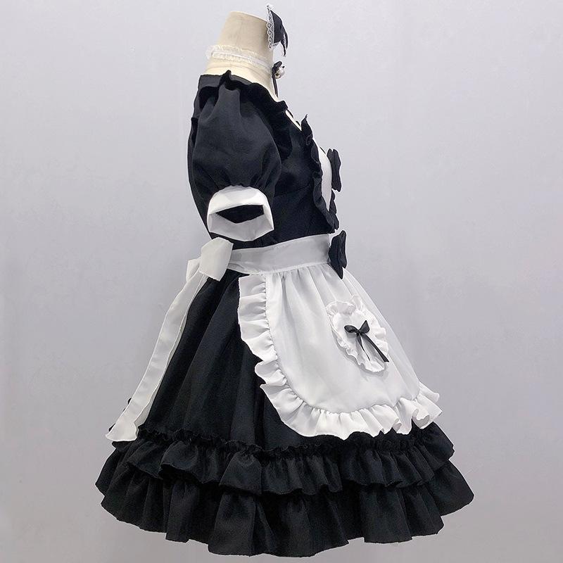 Moonlight Ying Black Maid Dress Gothic Dress Female Cosplay Dance Dress