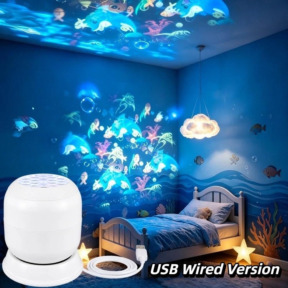 Ocean World Dreamy Ocean Projector USB Rechargeable Projector Lamp Bedroom Decoration