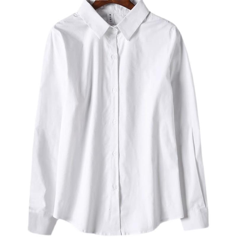 

Women s White Temperament Long Sleeve Shirt - Loose Design for Spring & Autumn XL белый